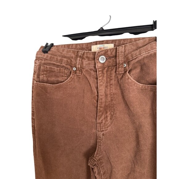 Cali 1850 Los Angeles Womens Brown Corduroy Flare Pants Size 0 - Picture 2 of 4